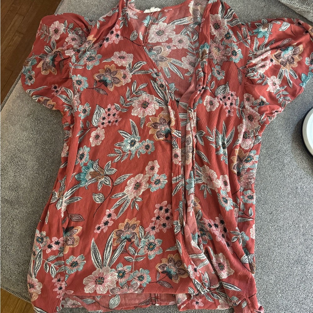Maurices Coral Floral shawl